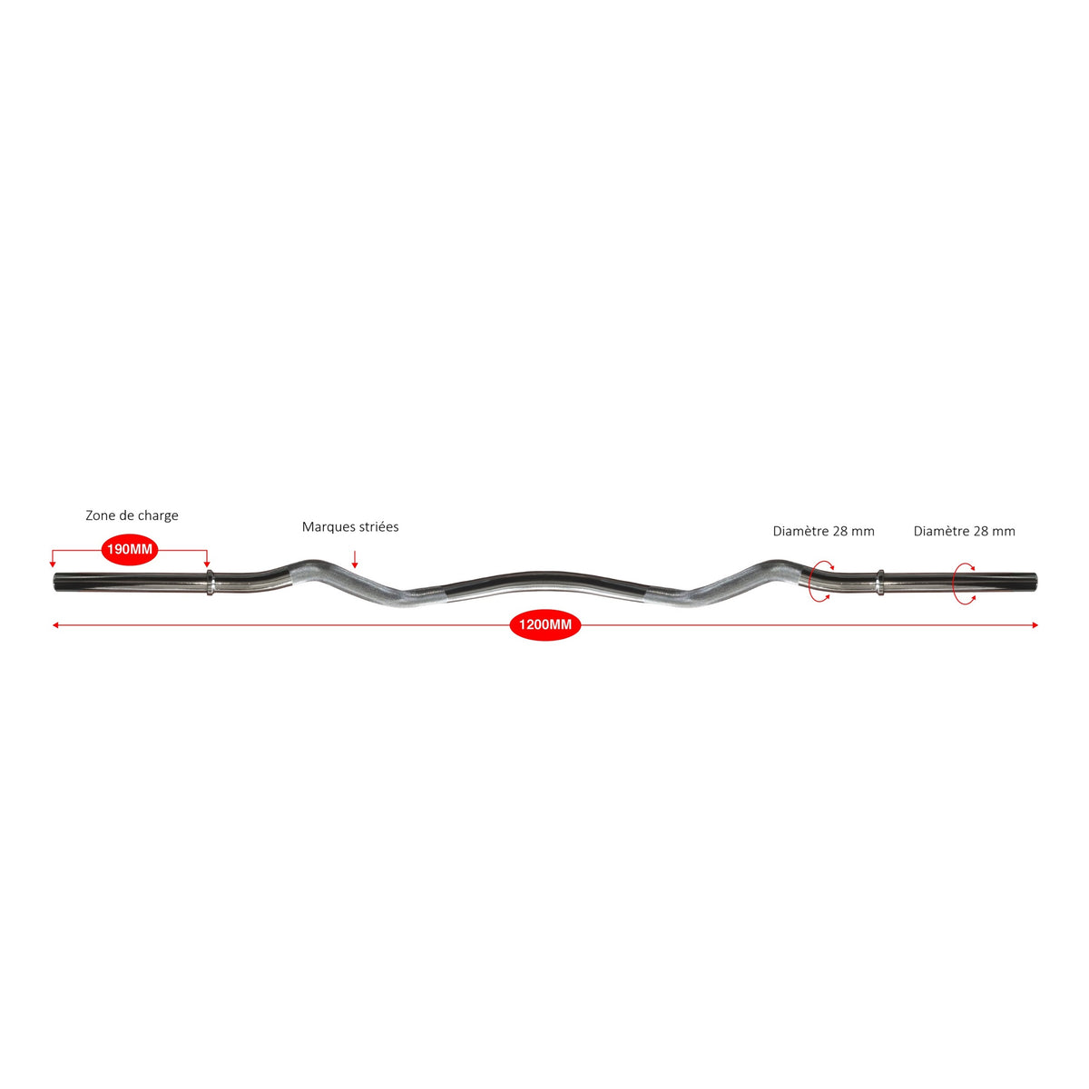 Barre curl EZ standard