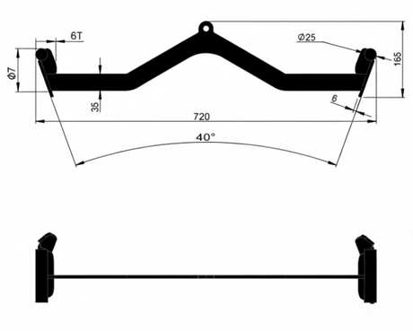 Poignée ergonomique 720mm